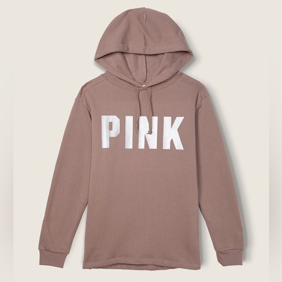 Victoria’s Secret Pink 2-Piece SET Iced Coffee Relaxed Joggers & Pullover Hoodie - Picture 4 of 12